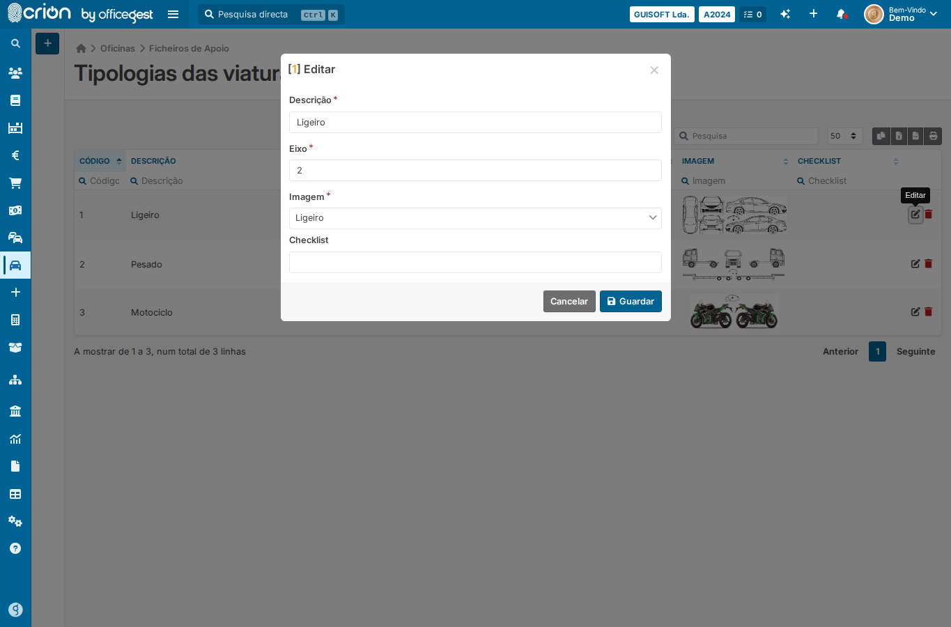Screenshot do modal de edição